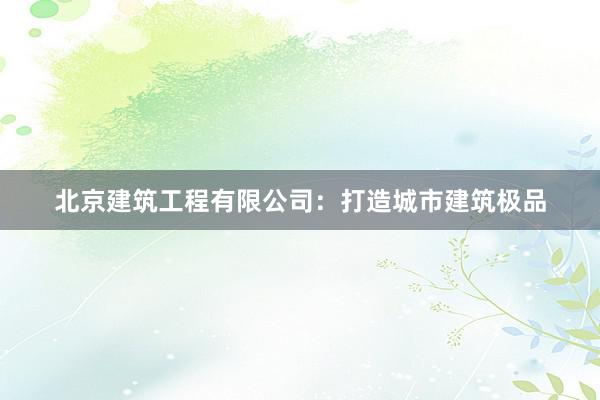 北京建筑工程有限公司：打造城市建筑极品